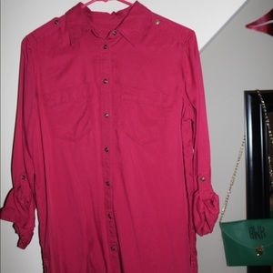 Red Express Button Down